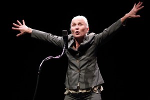 Olwen Fouéré takes her audience on a journey down-river. Photo by Tony Lewis.