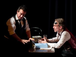 James Joyce (Steve Gome) and Charlie Chaplin (Dan Walls) struggle for ascendancy. Photo by Bernard Peasley.