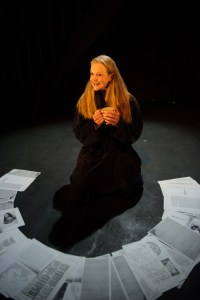 Vanessa O'Neill contemplate the documented past. Photo by Sarah Walker