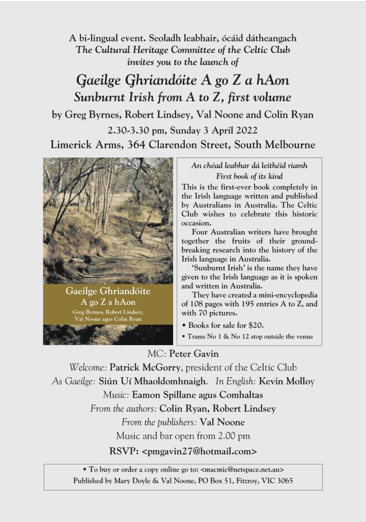 St Patrick's Days around Australia, a book launch, and a celebration of a Fenian escape...
